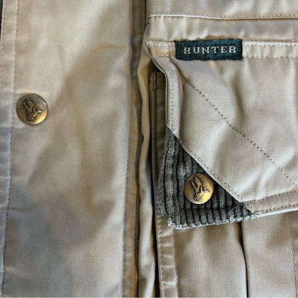 90s Duck Hunting Hooded Jacket Winter Coat Beige Vintage Medium - Picture 6 of 9